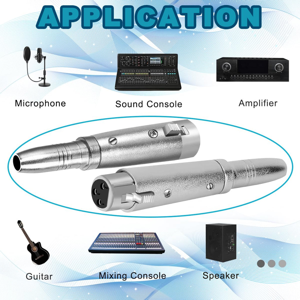 8 MR DJ QTXLRF1 XLR Female to 1/4" Stereo Female Adapter Converter Gender Audio Coupler
