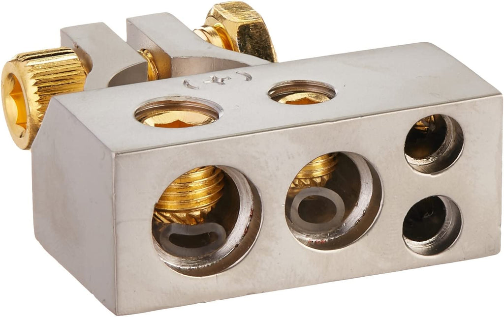 Absolute BTC300PN 0/2/4/6/8 AWG Single Positive & Negative Power Battery Terminal Connectors Chrome