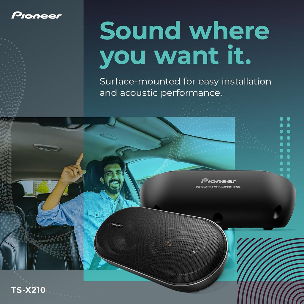 Pioneer TS-X210 200W 5.25" 3-way 4-ohm Surface Mount Coaxial Car Speakers