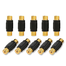 Load image into Gallery viewer, MR DJ USA MDFF100B-10 Female-to-Female RCA Barrel Connector Black (10 Pack)