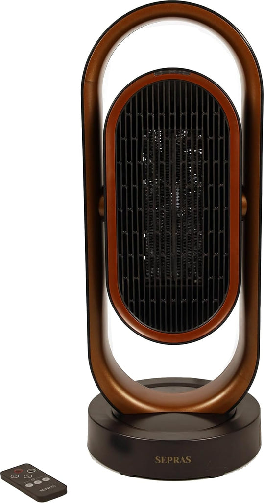 2-in-1 PTC Ceramic Heater & Fan with Remote Timer 3 Modes Safety Grid Black