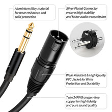 Load image into Gallery viewer, MR DJ USA CQSXM50 50&#39; Pro PA DJ Karaoke XLR Male to 1/4&quot; TRS Stereo Male Plug Audio Balanced Microphone Cable