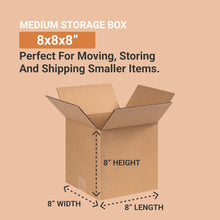 Charger l&#39;image dans la galerie, 25 Pack Shipping Boxes 8&quot;L x 8&quot;W x 8&quot;H Corrugated Cardboard Box for Packing Moving Storage