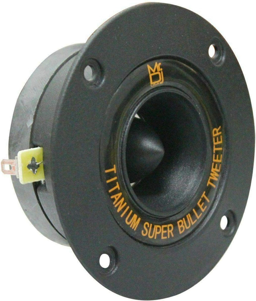 Mr. Dj USA HDT800B Pair 4-Inch Aluminum Bullet Titanium Horn Tweeter Driver (Black)