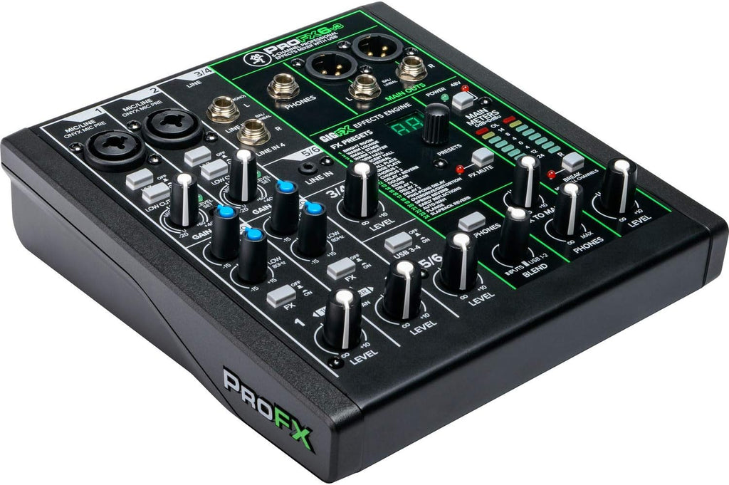 Mackie PROFX6v3 6 Channel Professional Effect Mixer with USB GigFX Effects