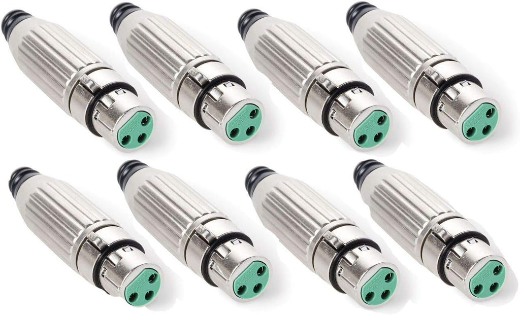 8 Switchcraft AAA3FZ AAA Series 3 Pin XLR Female Cable Mount, Silver Pins / Nickel Metal