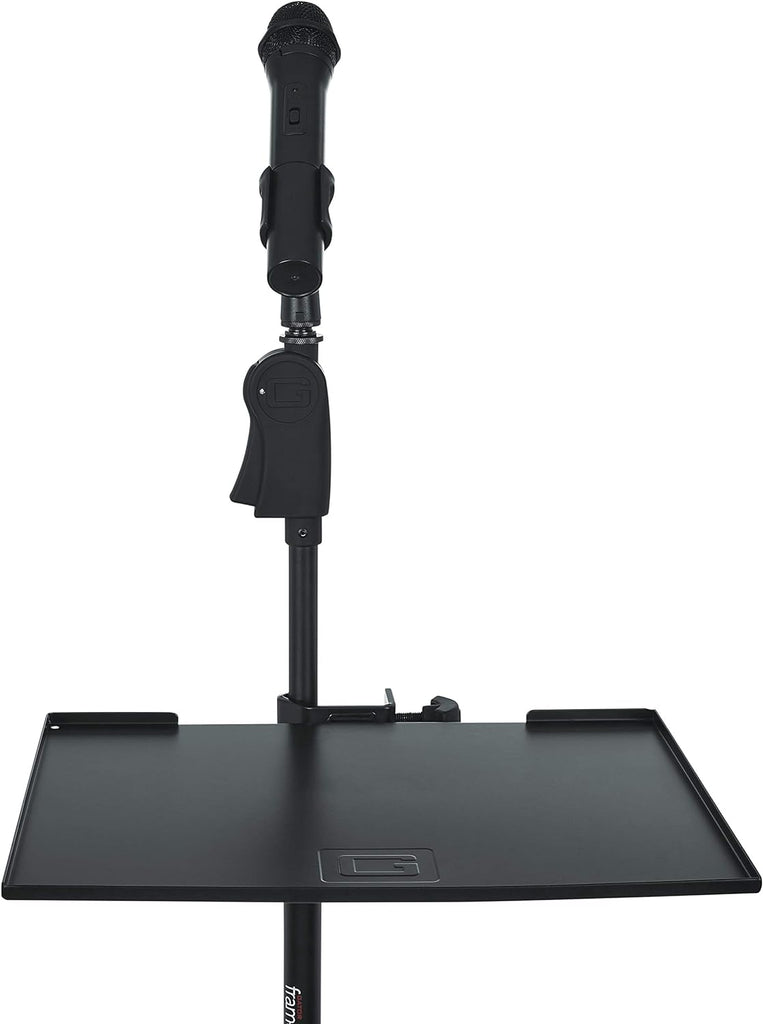 Gator Frameworks  GFW-SHELF1115 Microphone Stand Clamp-On Utility Shelf 15" x 11" Surface Area with 10 Pound Weight Capacity, Black, 11" x 15"