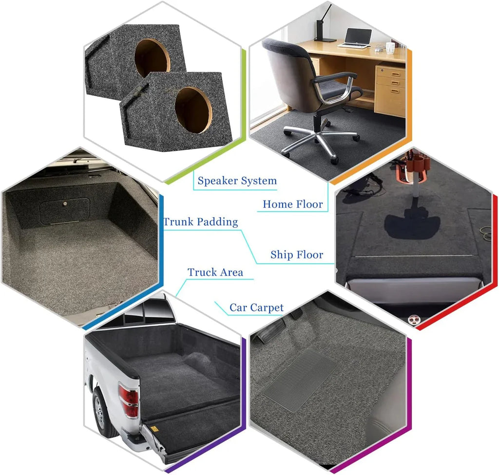 MR DJ 150'L X 4'W Dark Gray Car, PA DJ Speaker Box Upholstery Liner Carpet
