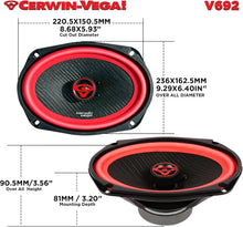 Charger l'image dans la galerie, Cerwin Vega V692 2025 Edition 6"x9" 2-WAY COAXIAL FULL RANGE SPEAKERS 2Ω
