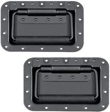 Charger l&#39;image dans la galerie, Absolute USA Set of 2 Spring Loaded Speaker Cabinet Handles 5.5 x 3.9 inches with Recessed Back - High Strength Black Metal Plate with Powerful Spring - Rubberized Holder to Reduce Hand Fatigue (1 Pair)