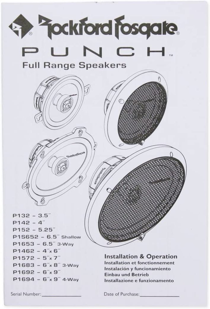 Rockford Fosgate Punch P1692 300W 6x9" 2-Way Punch Series Full Range Coaxial Speakers