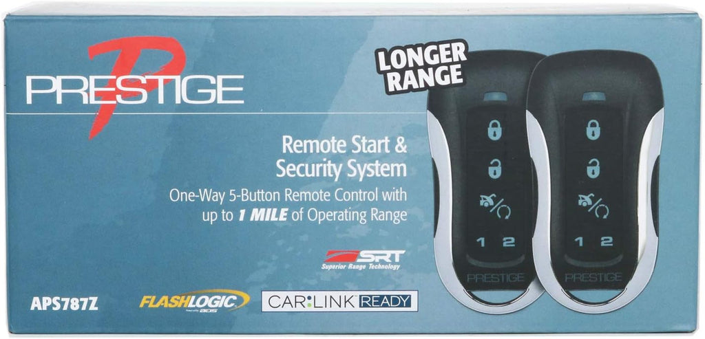 Prestige APS787Z One-Way Remote Start / Keyless Entry and Security System with up to 1 Mile Operating Range + Absolute Magnet Holder