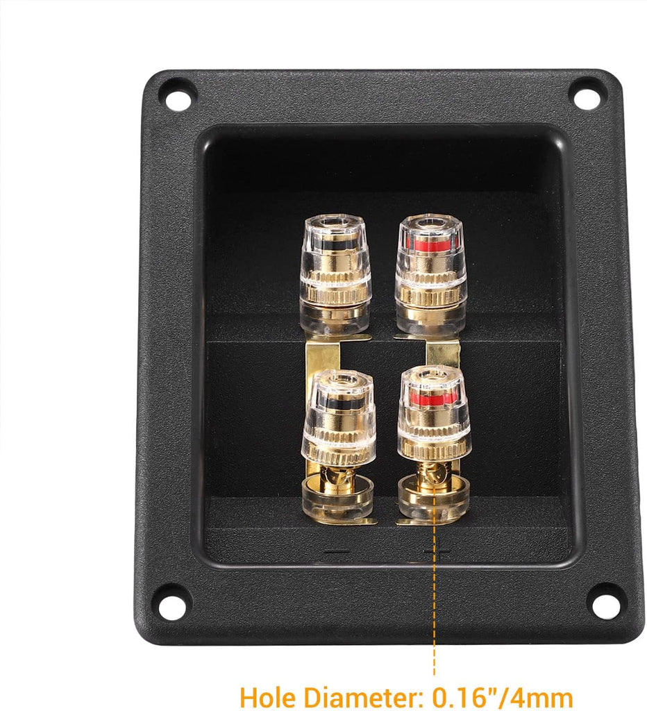 American Terminal 2PCS Rectangle 4-Way Speaker Box Terminal Cup