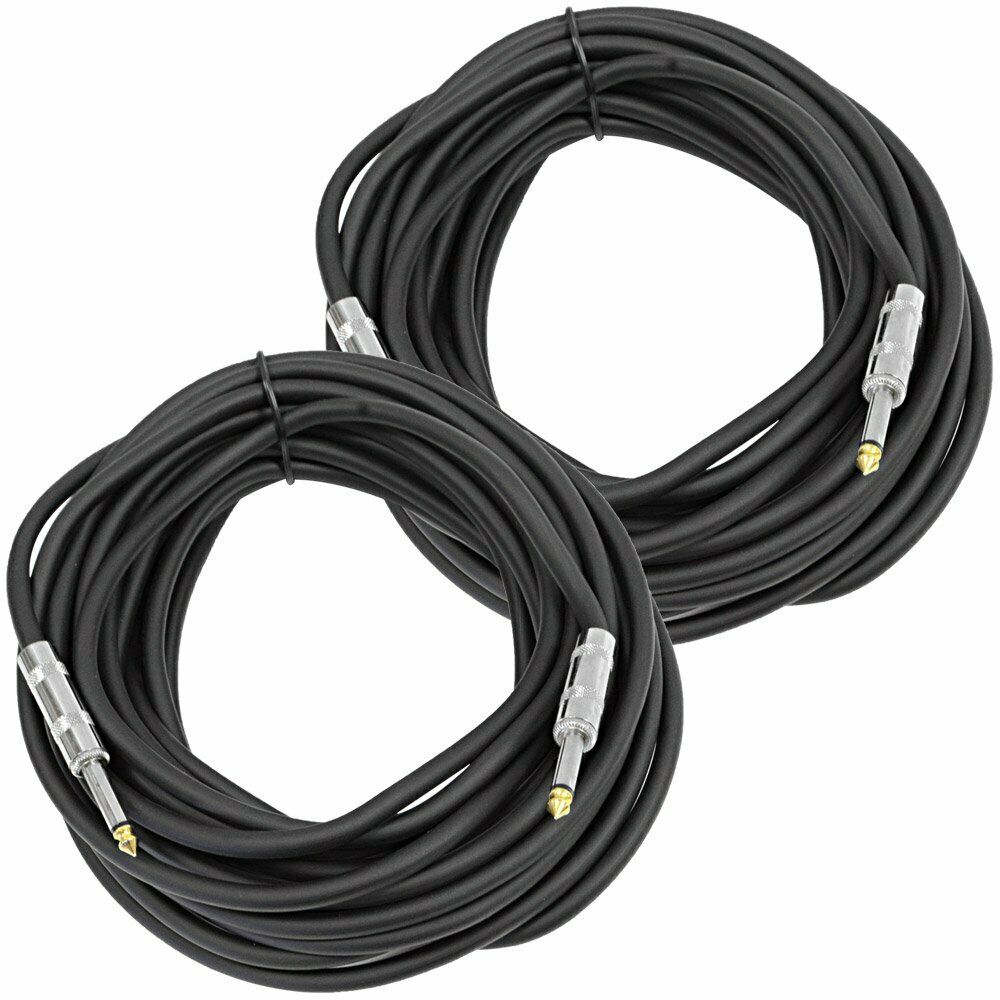 2 Pack PRO Audio 12 Gauge 1/4 to 1/4 mono PA DJ speaker cable wire 12 foot