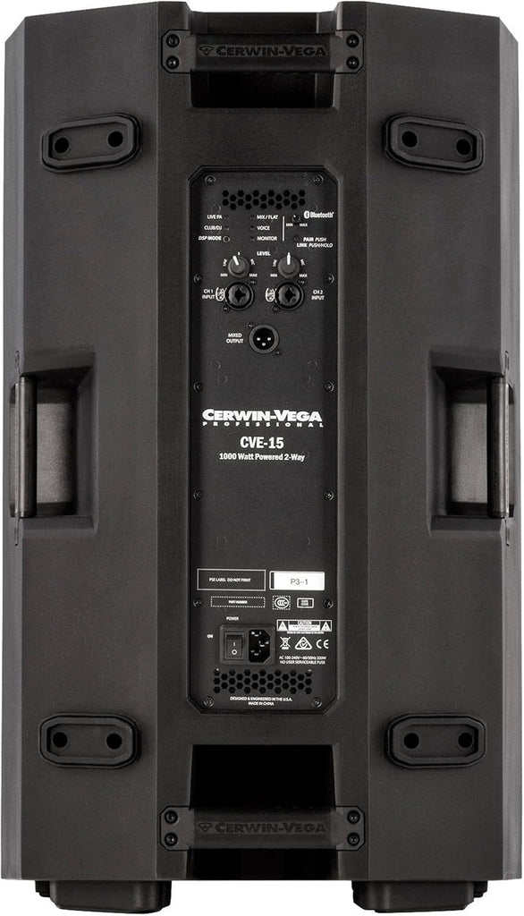 2 Cerwin Vega CVE-15 Pro Audio Bluetooth 15" 1000W Powered 2-Way Loud Speaker