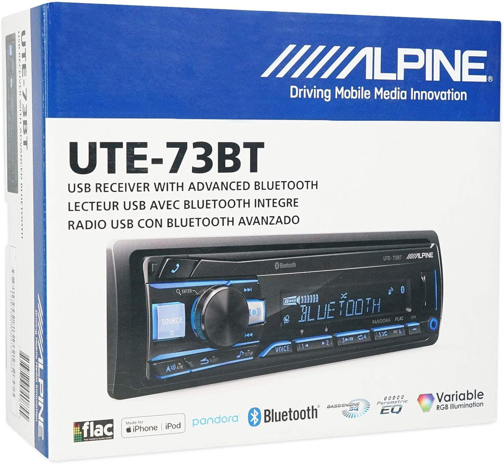 Alpine UTE-73BT Digital Media Advanced Bluetooth Stereo Receiver For 2002 KIA Spectra