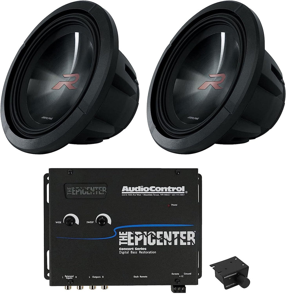 2 Alpine R2-W12D2 12" 750w RMS Car Subwoofers + AudioControl THE EPICENTER