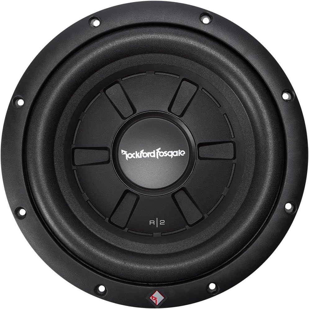 2 Rockford Fosgate Prime R2SD2-10 400W Max 10" shallow mount dual 2-ohm voice coils subwoofer