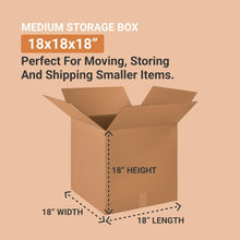 Load image into Gallery viewer, 10 Pack Shipping Boxes 18&quot;L x 18&quot;W x 18&quot;H Corrugated Cardboard Box for Packing Moving Storage