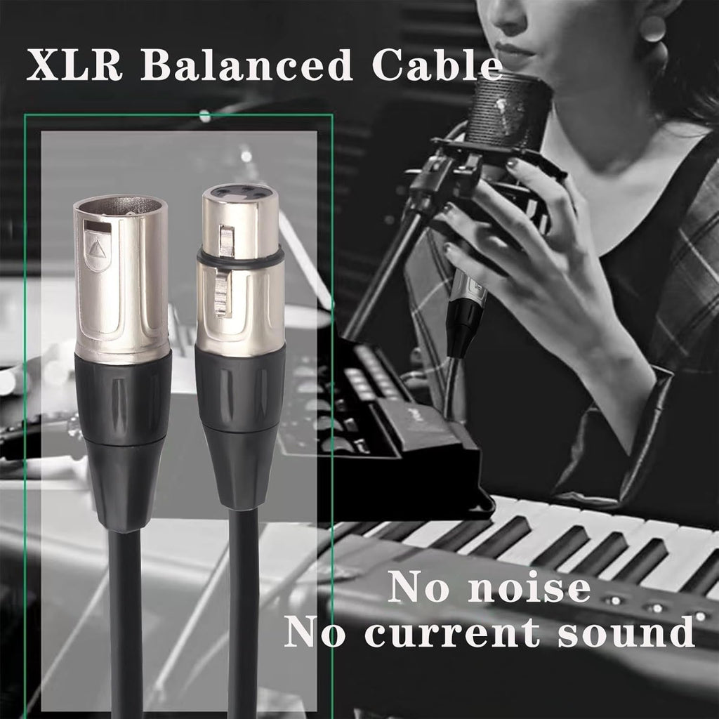 MR DJ CXMXF3 3' XLR Male to XLR Female Microphone Balanced Instrumental Dj XLR Interconnect Cable