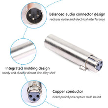Load image into Gallery viewer, MR DJ AXLRMF 3-Pin XLR Male to 3-Pin XLR Female Audio Microphone Cable Extension Adapter Connector