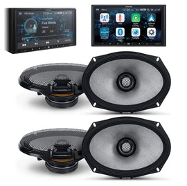 Alpine ILX-W670 Digital Receiver, 2 Pair Alpine R2-S69 6x9 Speaker, KIT0 AMP Kit