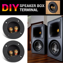 Load image into Gallery viewer, American Terminal 2PCS 3 Inch Round 2-Way Speaker Box Terminal Cup Binding Post Subwoofer Box Speaker Terminal for DIY Home Car Stereo Speaker Subwoofer