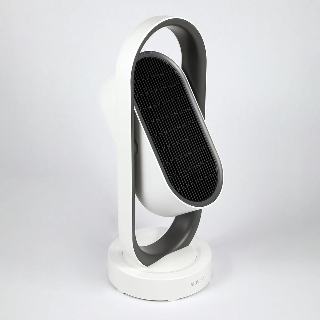 2-in-1 PTC Ceramic Heater & Fan Remote 3 Modes Safety Grid White