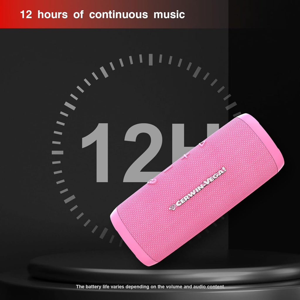 Cerwin Vega VMPNK Vega Mini Pink Portable Compact Powerhouse Bluetooth Speaker