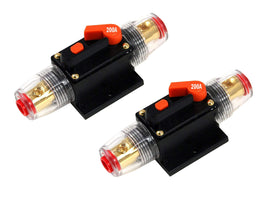 2 Absolute ICB200 200 Amp Circuit Breaker 4/8 AWG Inline Manual Reset Fuse Holder