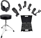 Samson DK705 5-Piece Drum Microphone Kit  Bundle with Stool & Headphone