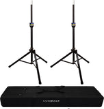 2 Ultimate Support TS-90B TeleLock Series Lift-assist Aluminum Speaker Stand with Speaker Stand Bag