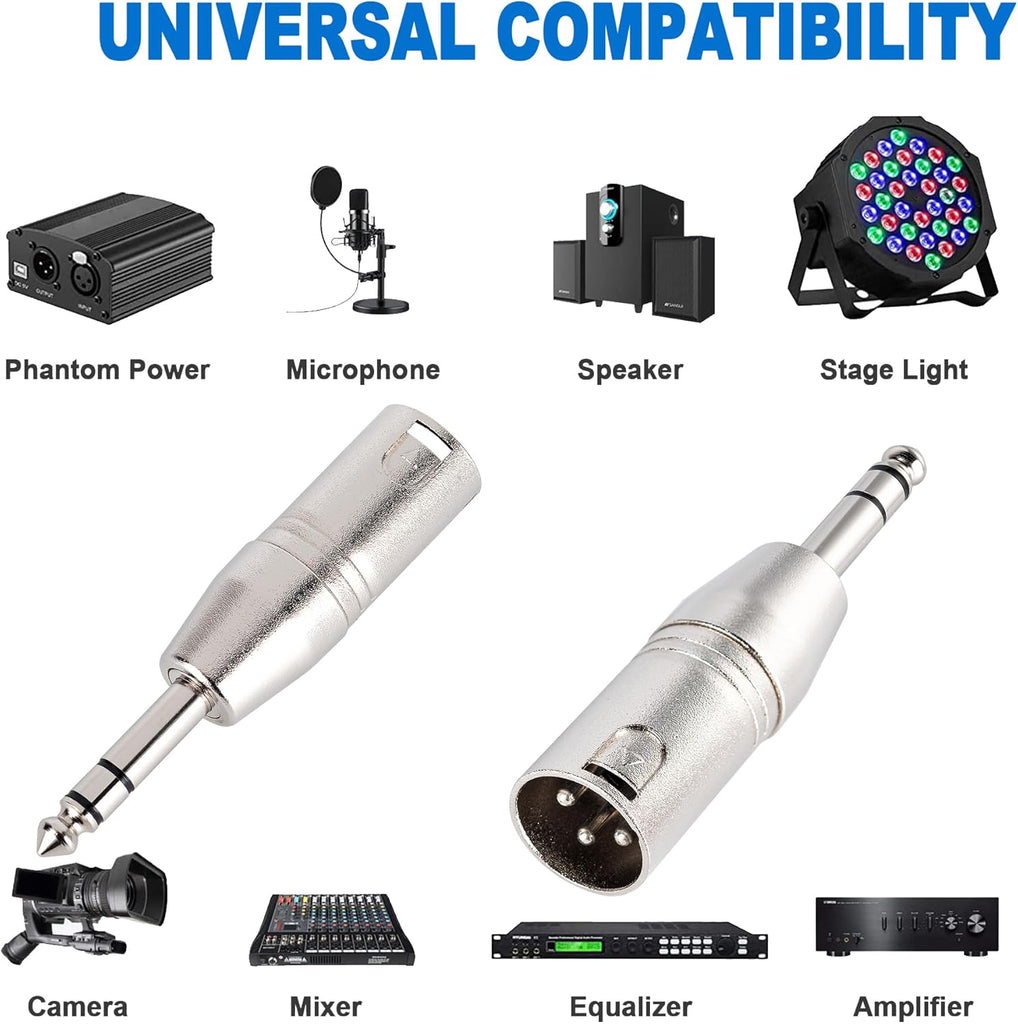 MR DJ XMTRS-2 1/4" TRS to Balanced XLR Male Adapter 2-Pack