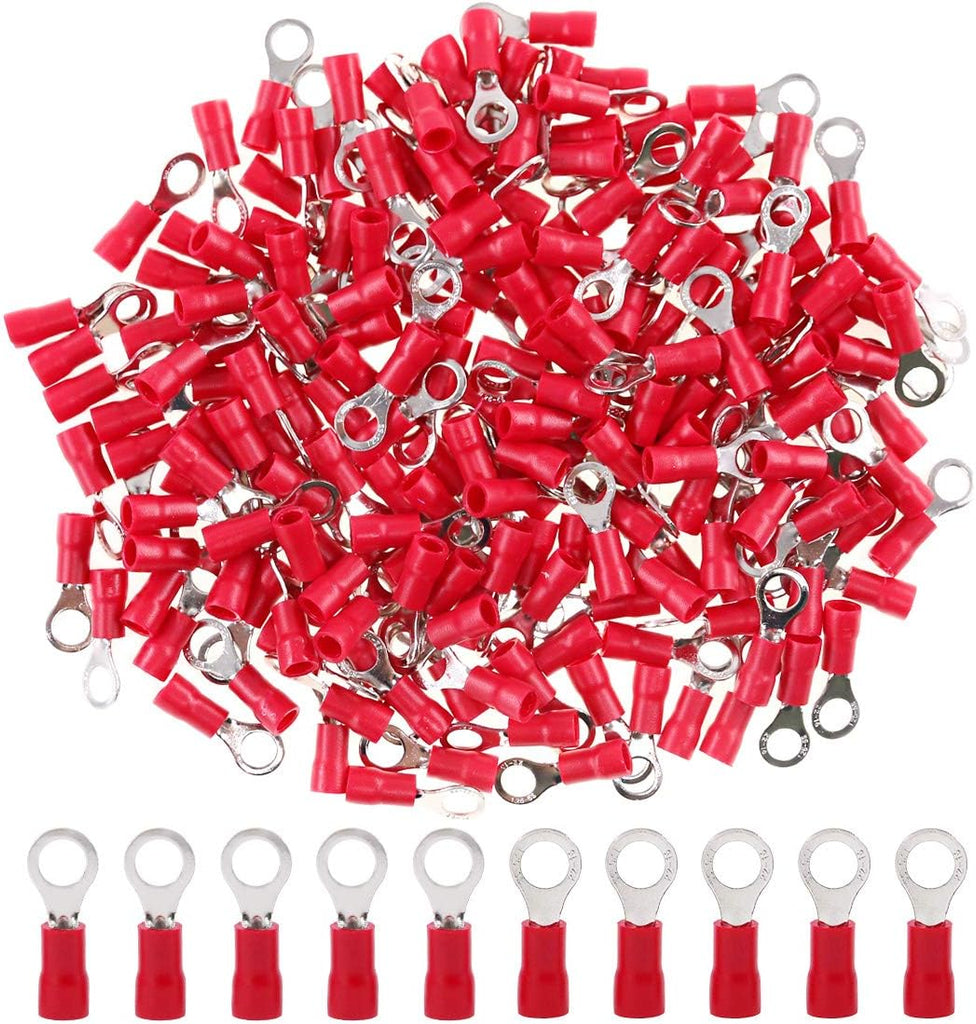 E-RTR2218-100 22/18-Gauge Red Economy Nylon Ring Terminals