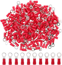 Load image into Gallery viewer, E-RTR2218-100 22/18-Gauge Red Economy Nylon Ring Terminals