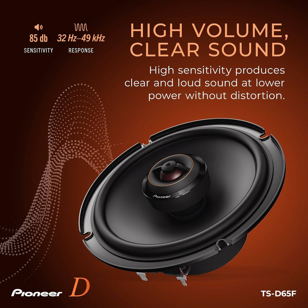 Pioneer TS-D65F 540W 6.5" D Series 2-Way Coaxial 4-ohm Speakers