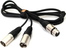 Load image into Gallery viewer, MR DJ CXFDXM12 12FT Single XLR Female to Dual XLR Male Microphone Splitter Cable