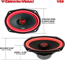Load image into Gallery viewer, Cerwin Vega V69 420W 6x9" 2 Way Car Speakers + Angle Speaker Box Black Pair