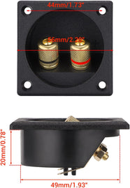 American Terminal 2PCS 2.2 Inch Square 2-Way Speaker Box Terminal Cup Binding Post Subwoofer Box Speaker Terminal for DIY Home Car Stereo Speaker Subwoofer