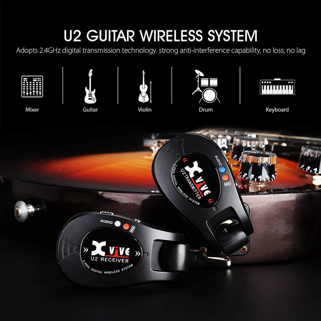 Xvive U2 Guitar Wireless System Guitar Wireless for Guitar Bass Violin Keyboard