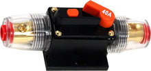 Load image into Gallery viewer, Absolute ICB40 40 Amp Circuit Breaker 4/8 AWG Inline Manual Reset Fuse Holder