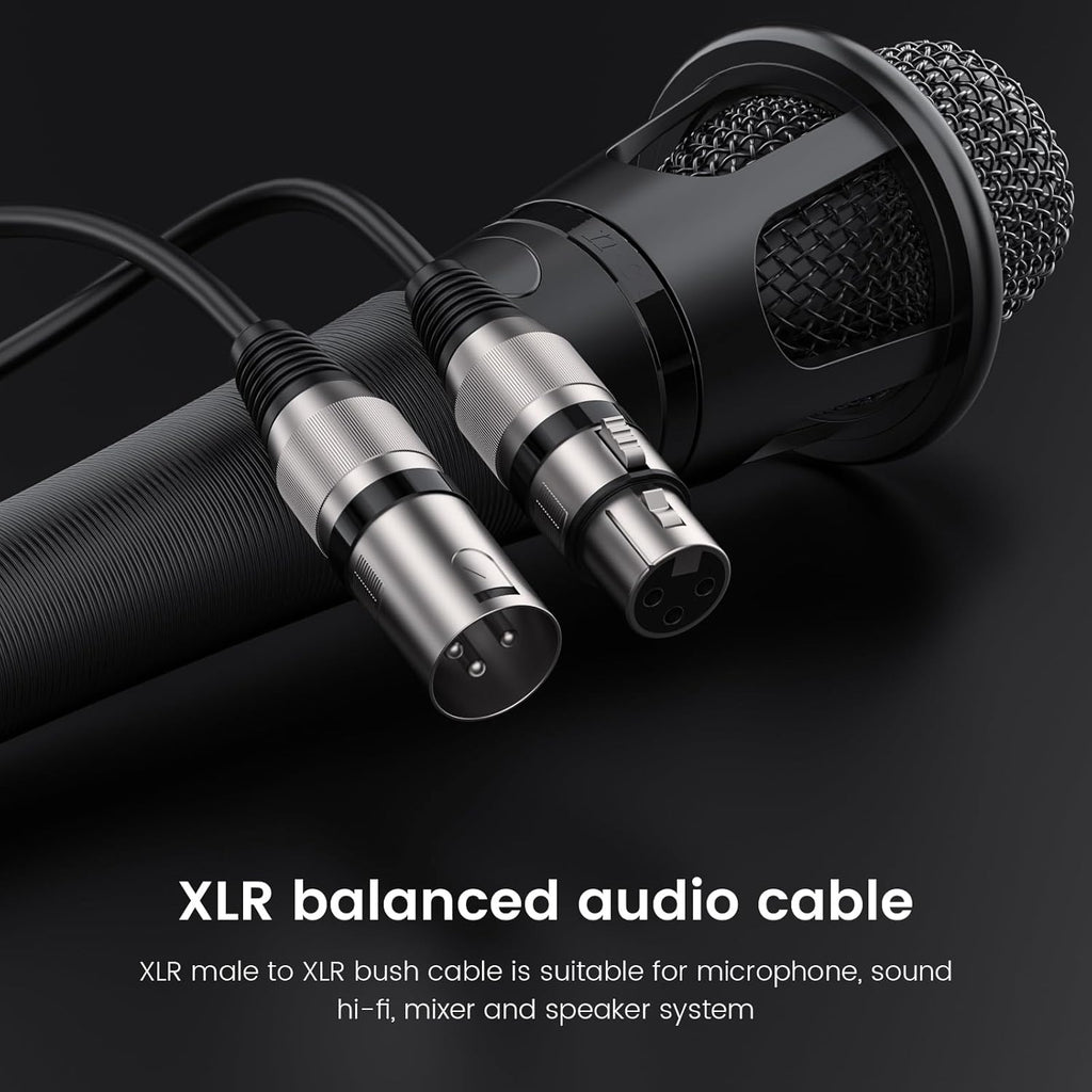 2 MR DJ CXMXF3 3' XLR Male to XLR Female Microphone Balanced Instrumental Dj XLR Interconnect Cable