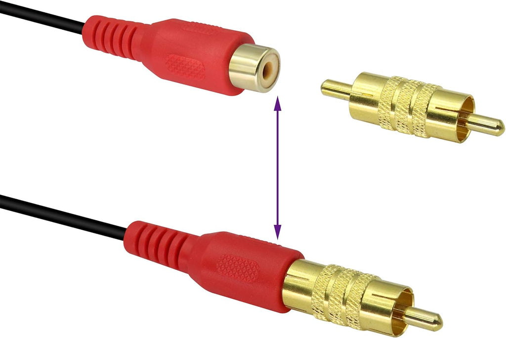 4 Male to Male Gold RCA cable Coupler Joiner Barrel Audio Video Connectors