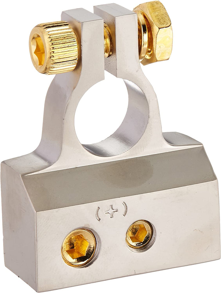 Absolute BTC300PN 0/2/4/6/8 AWG Single Positive & Negative Power Battery Terminal Connectors Chrome