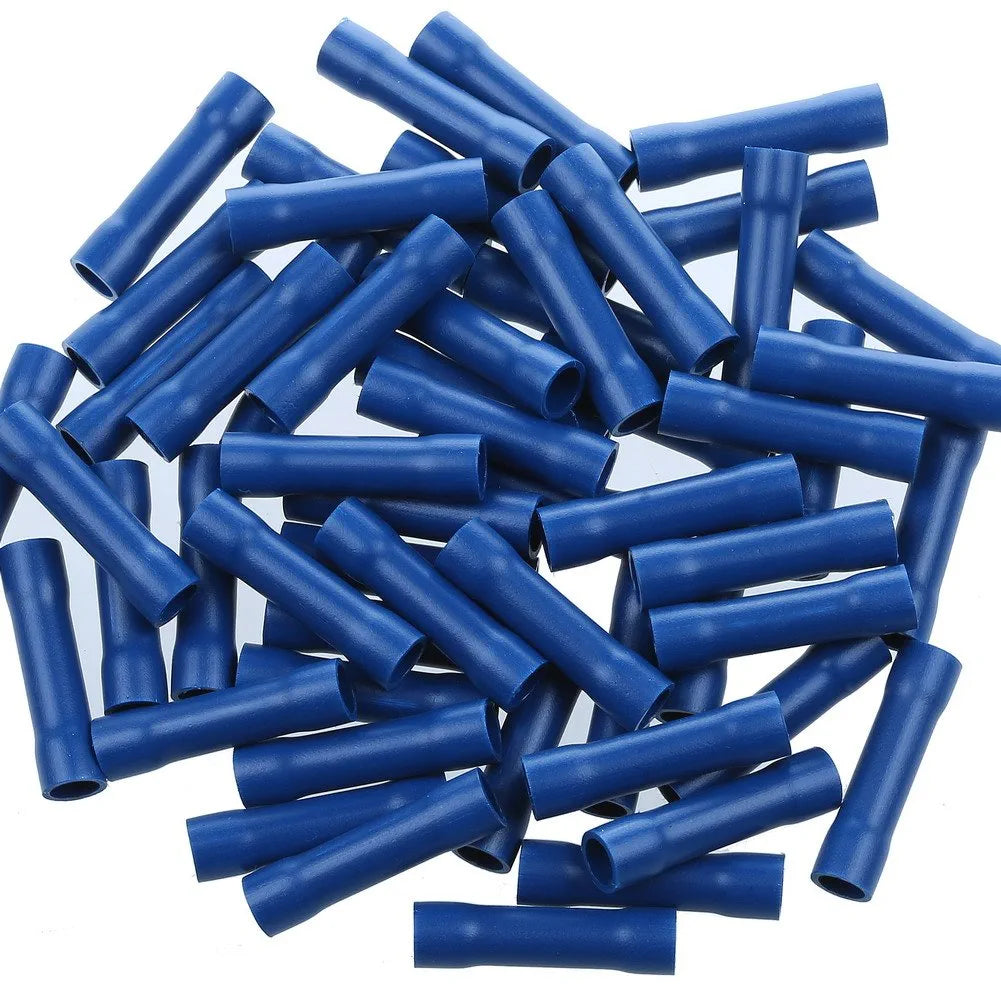 100pcs 16-14 Gauge Butt Insulated Splice Terminals Electrical Crimp Connectors