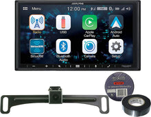 Load image into Gallery viewer, Alpine iLX-W670 7&quot; Mech-Less Receiver Compatible with Apple CarPlay and Android Auto+Absolute CAM900 Universal Backup Camera License Plate Mount+Free Electrical Tape BT1700