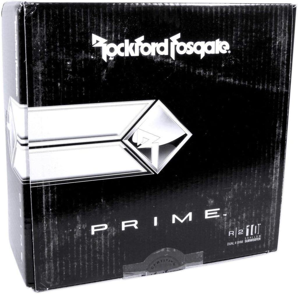 2 Rockford Fosgate Prime R2SD4-10 prime stage  400W Max (200W RMS) 10" shallow mount dual 4-ohm voice coils subwoofer