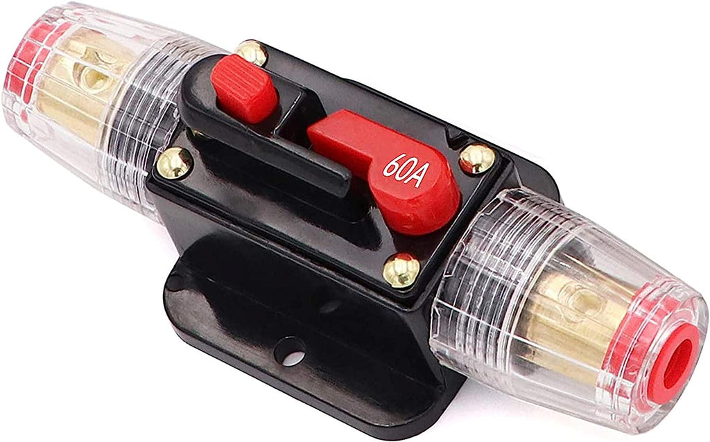 2 Absolute ICB80 4/8 AWG 80 Amp in-line Circuit Breaker with Manual Reset with Manual Reset Car Auto Marine Boat Stereo