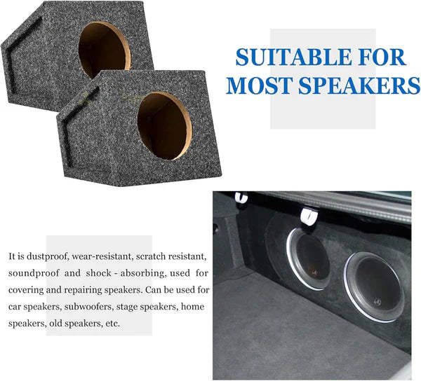 MR DJ DC20BK 20' L X 4' W Black Carpet for Speaker Subwoofer Enclosure Boxes