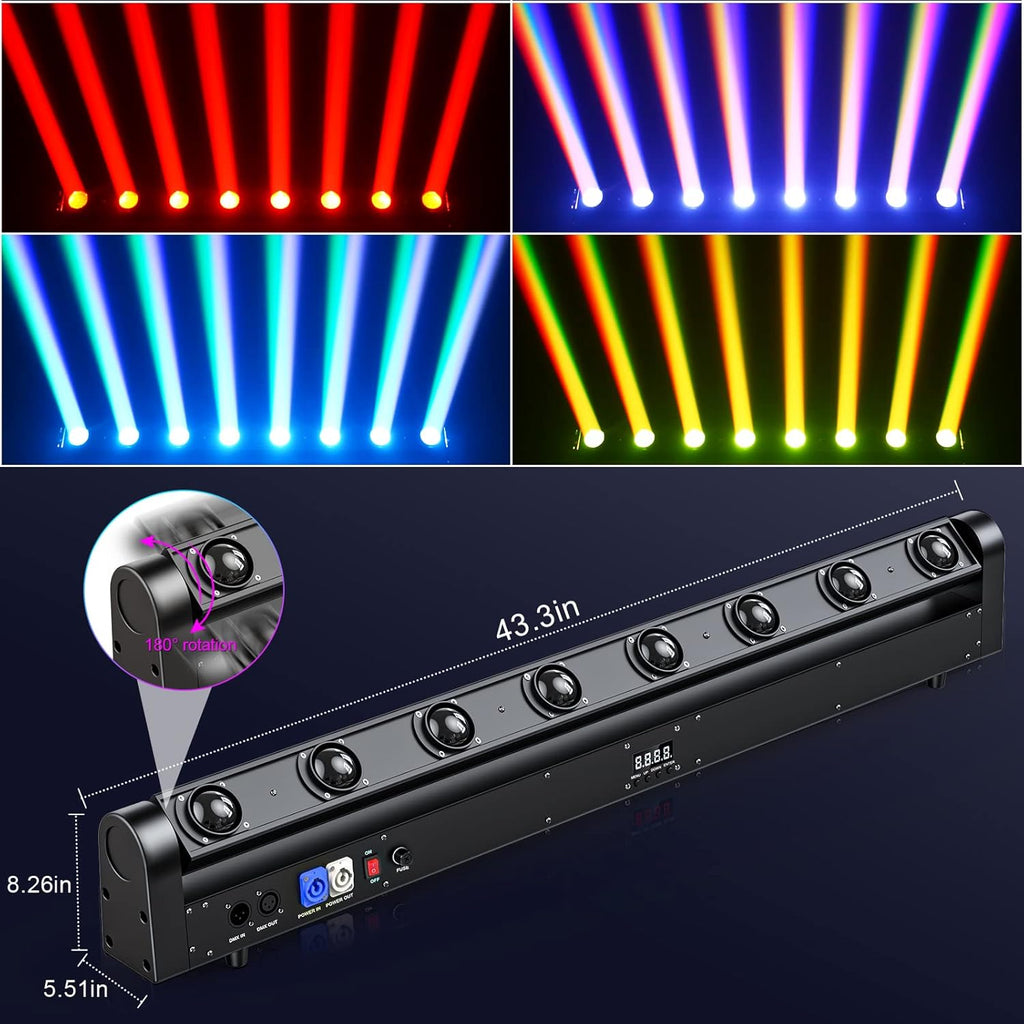 2 MR DJ ELMH800 8 Eye 8x12W RGBW LED Beam Moving Head Spotlight Lighting Pro Equipment Church Wedding DJ Party KTV Show